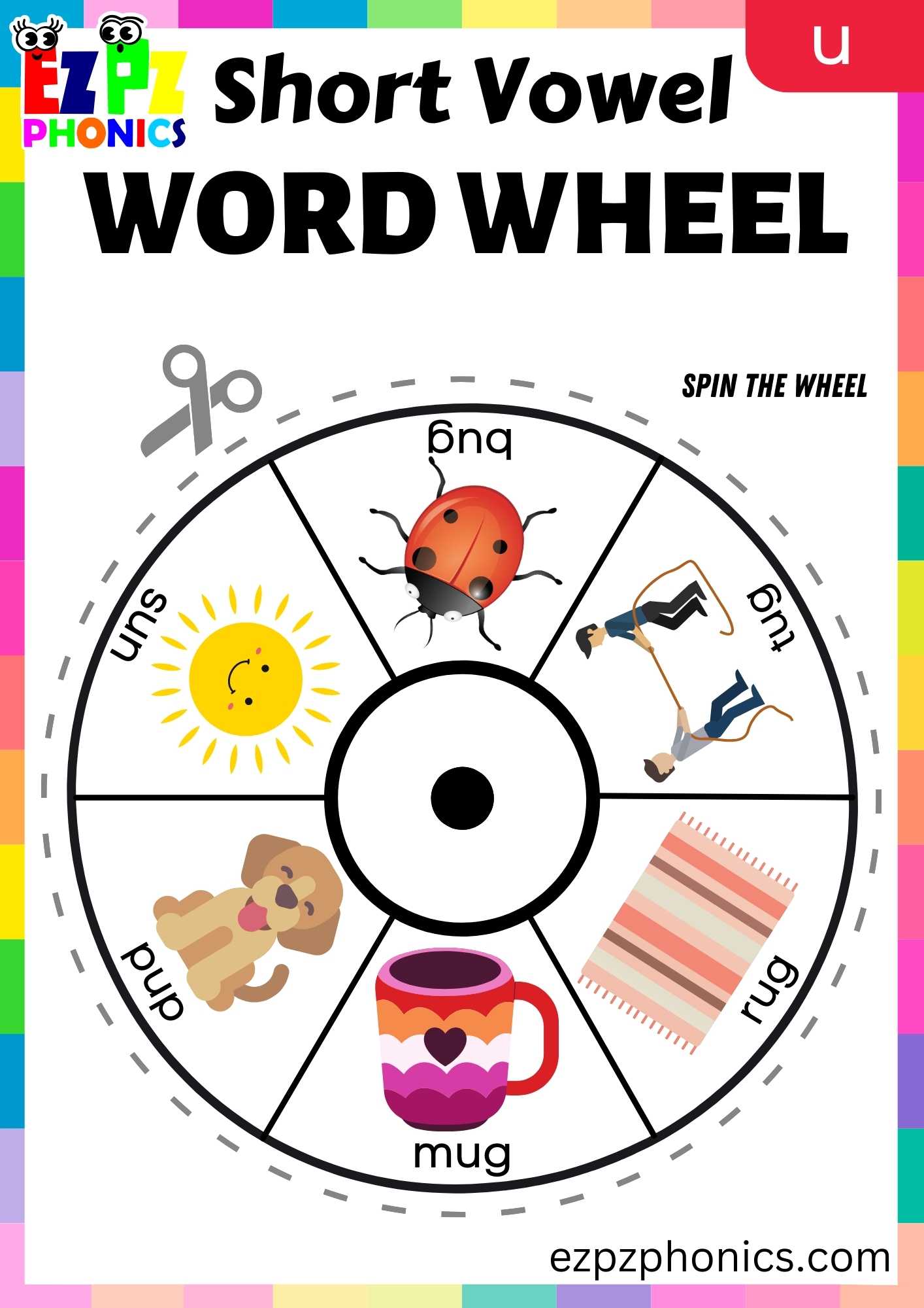 Set 1 Short U Word Wheel Phonics